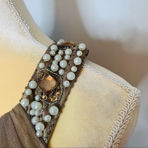 David’s Bridal Metallic Tulle Halter Gown Size 6 - Picture 3 of 14